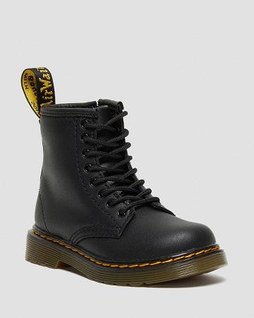 Dr Martens Toddler 1460 Softy T Leren Veterlaarzen Kinderen Zwart | NL 11WNB